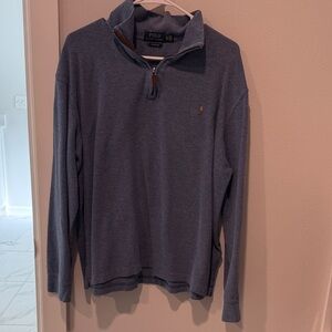 Polo by Ralph Lauren Blue Quarter-Zip Long Sleeve Shirt